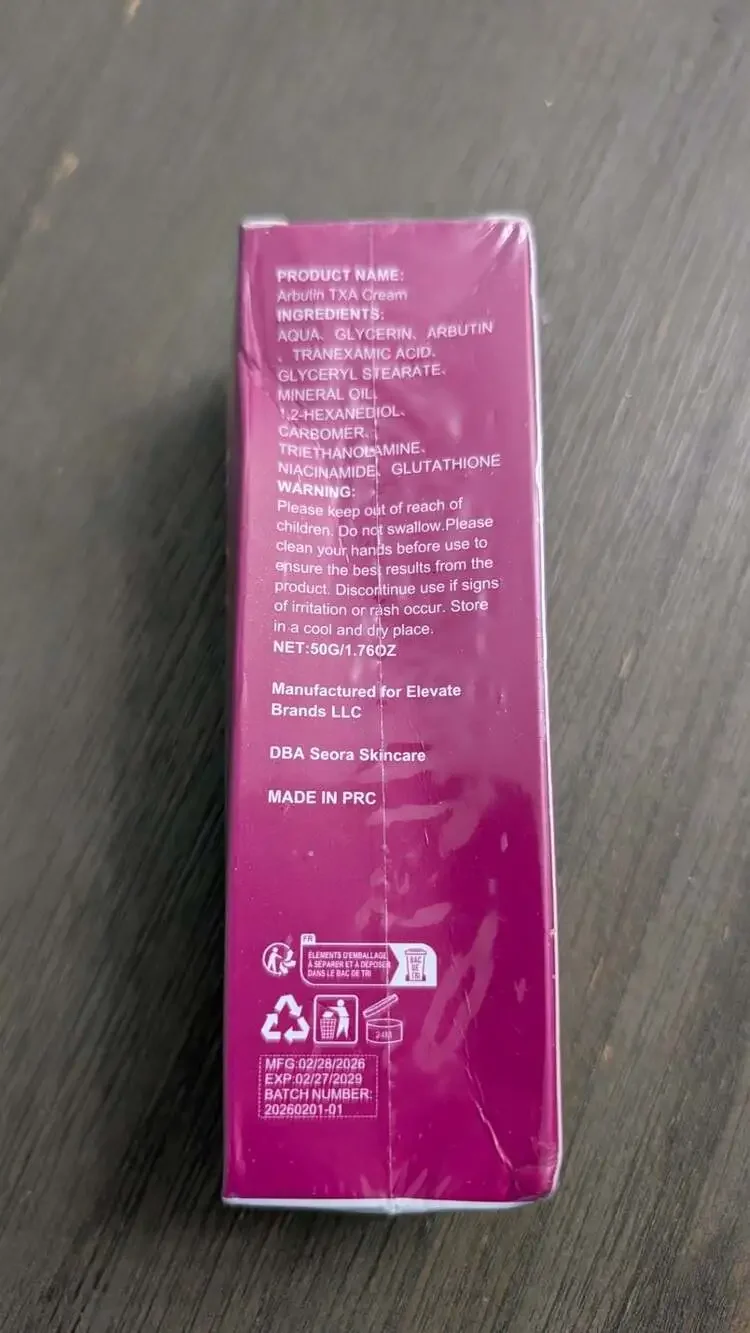 Seora Skincare Arbutin 7.0 + TXA 4.0 Cream Size 1.76 oz